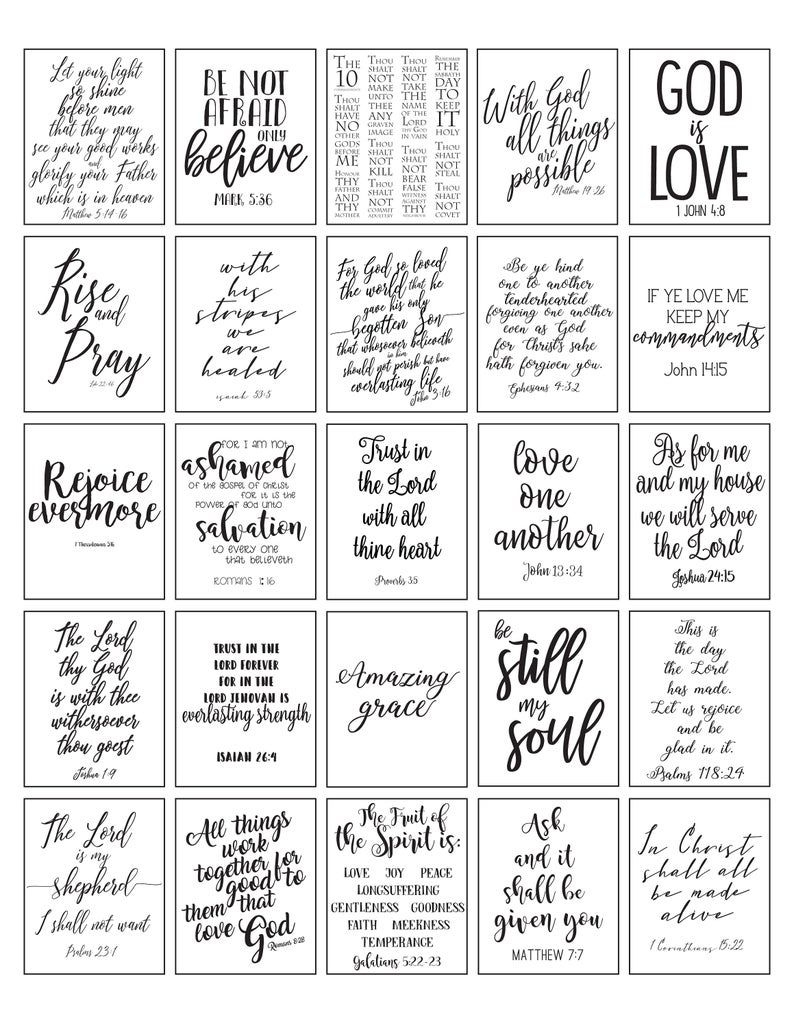 Printable Planner Stickers Bible Verse Black And White for Free Black and White Printable Bible Verses