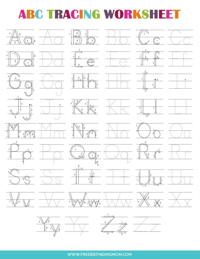 Printable Preschool Tracing Worksheets: Alphabet with Printable Letters Of The Alphabet For Tracing