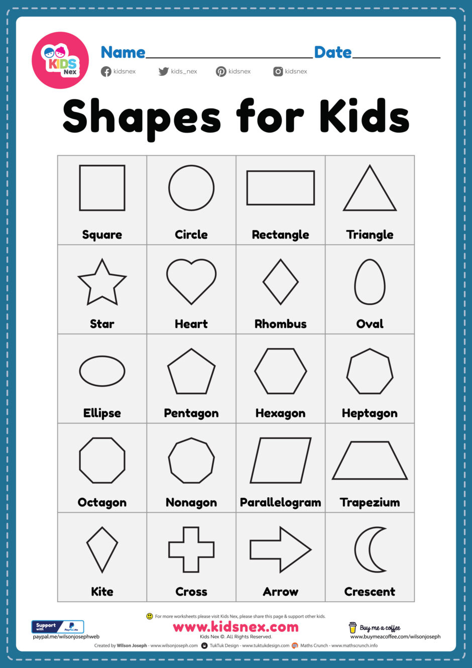 Printable Shapes For Preschool - Free Printable Pdf For Kids within Free Printable Shapes For Preschool