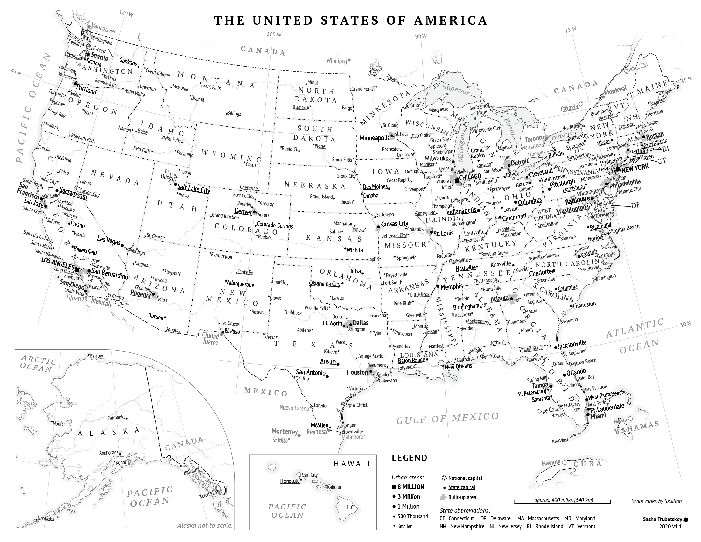 Printable United States Map | Sasha Trubetskoy for Black and White Map of United States Printable