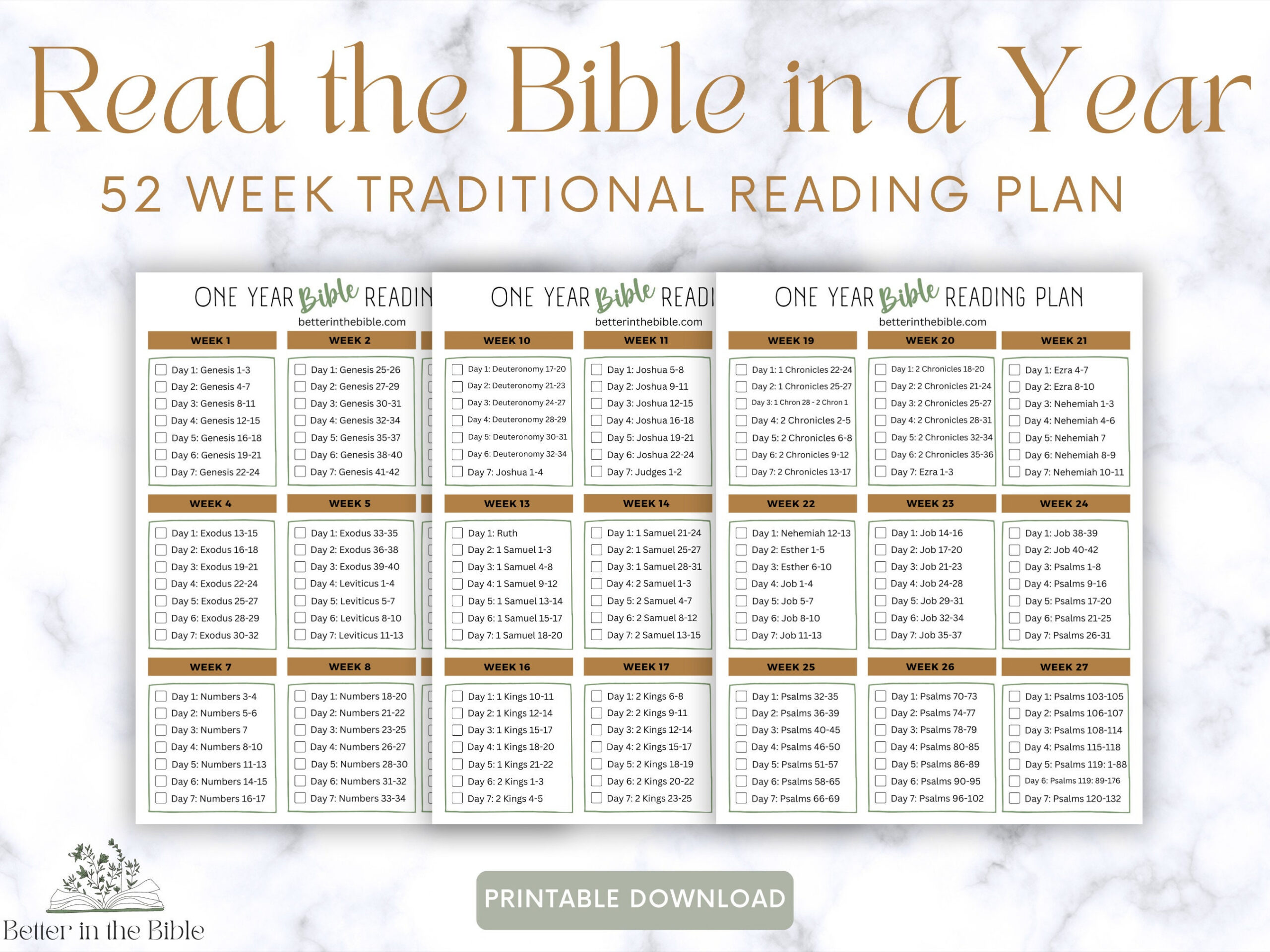 Read The Bible In A Year Chart, Traditional Bible Reading Plan within Read Through The Bible In A Year Printable