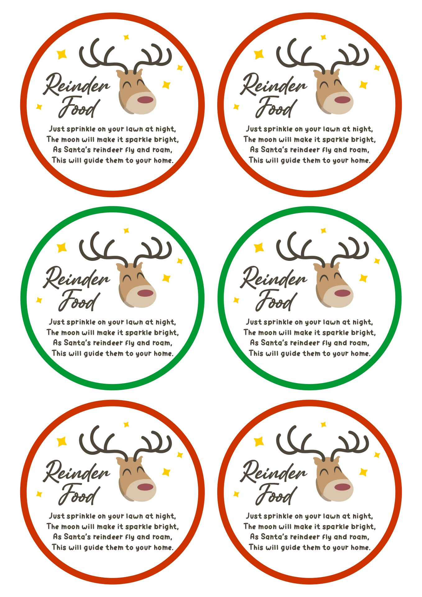 Reindeer Food Tags Free Printable with Reindeer Food Labels Printable Free
