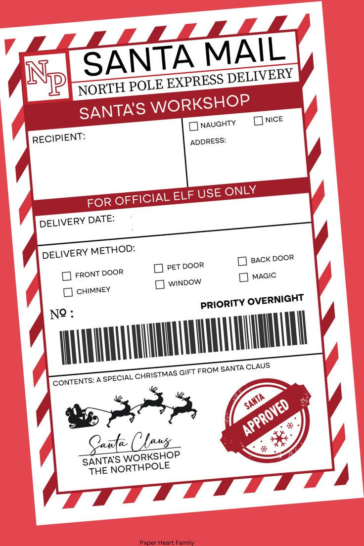Santa Mail Shipping Label Printable with Free Printable Santa Shipping Label