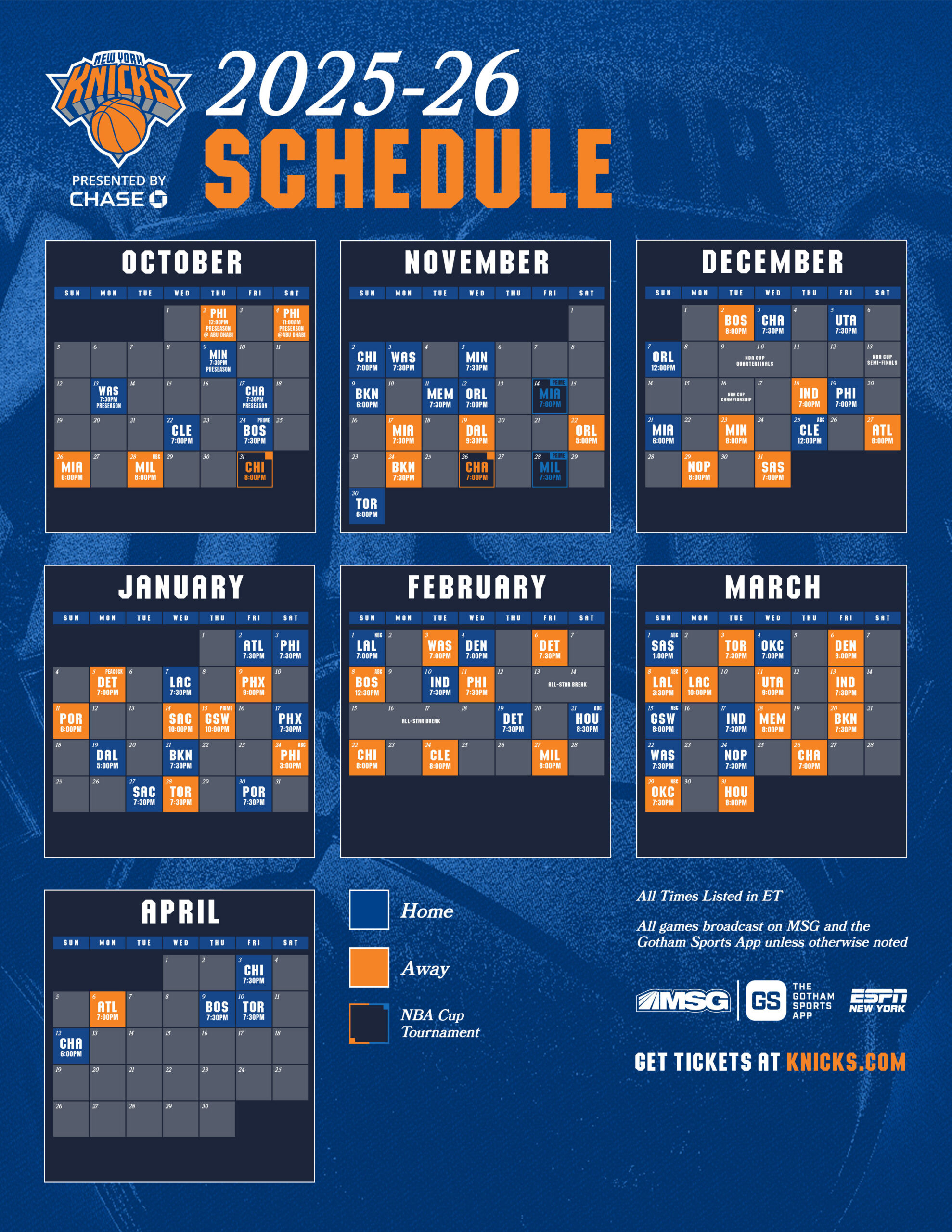 Schedule Release | Schedule | New York Knicks pertaining to New York Knicks Printable Schedule