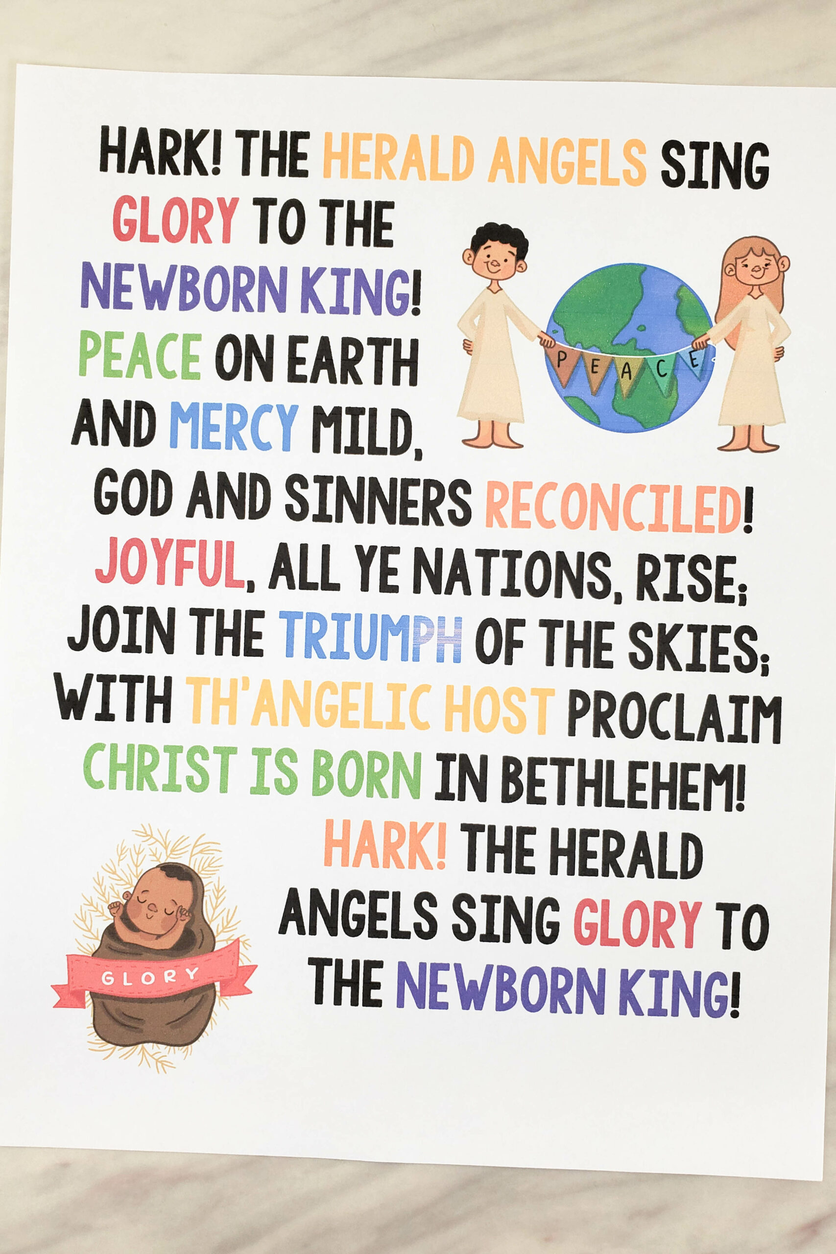 Shop: Hark! The Herald Angels Sing Flip Chart - Primary Singing inside Hark the Herald Angels Sing Printable Lyrics