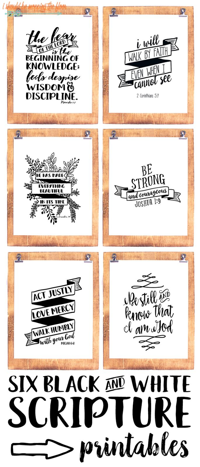 Six Black And White Scripture Printables with regard to Free Black and White Printable Bible Verses