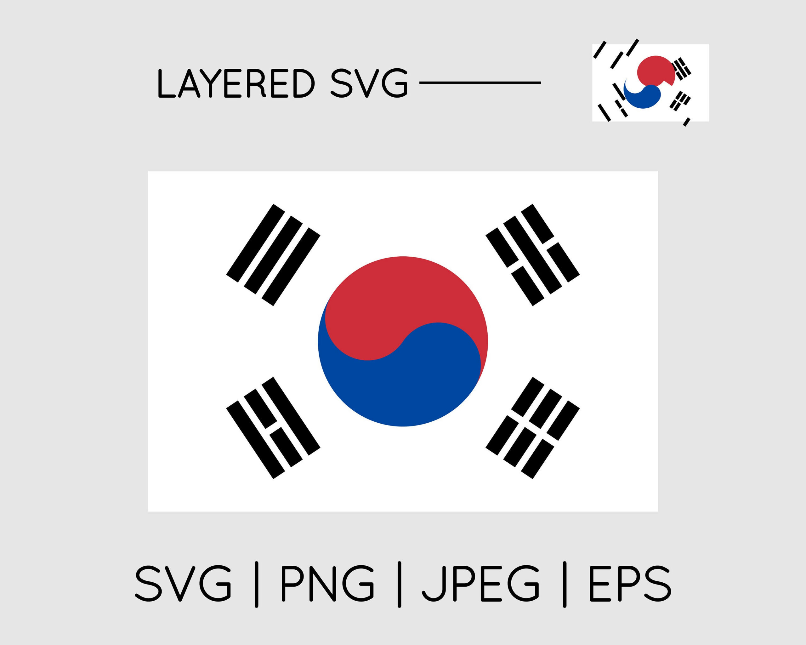 South Korea Flag | Svg Eps Png Instant Digital Download Clipart within Flag of South Korea Printable