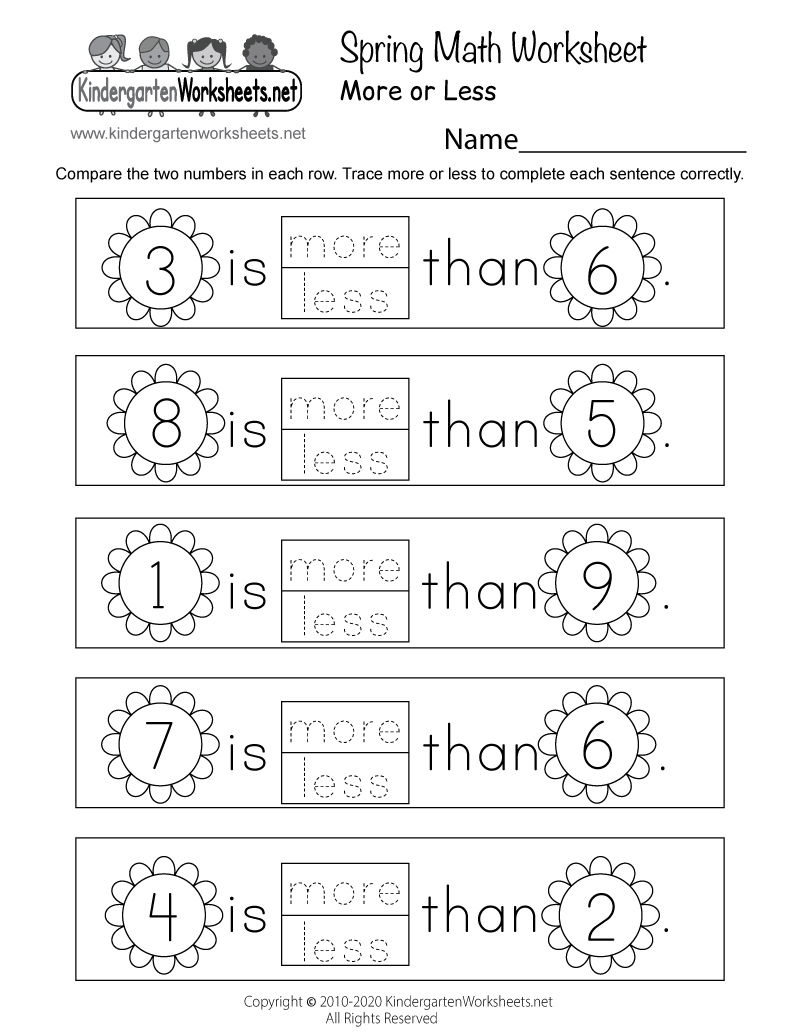 Spring Math Worksheet - Free Printable, Digital, &amp;amp; Pdf in Printable Kindergarten Math Worksheets Free