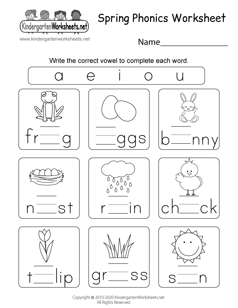 Spring Phonics Worksheet - Free Printable, Digital, &amp;amp; Pdf with Phonics Worksheets For Kindergarten Printable Free