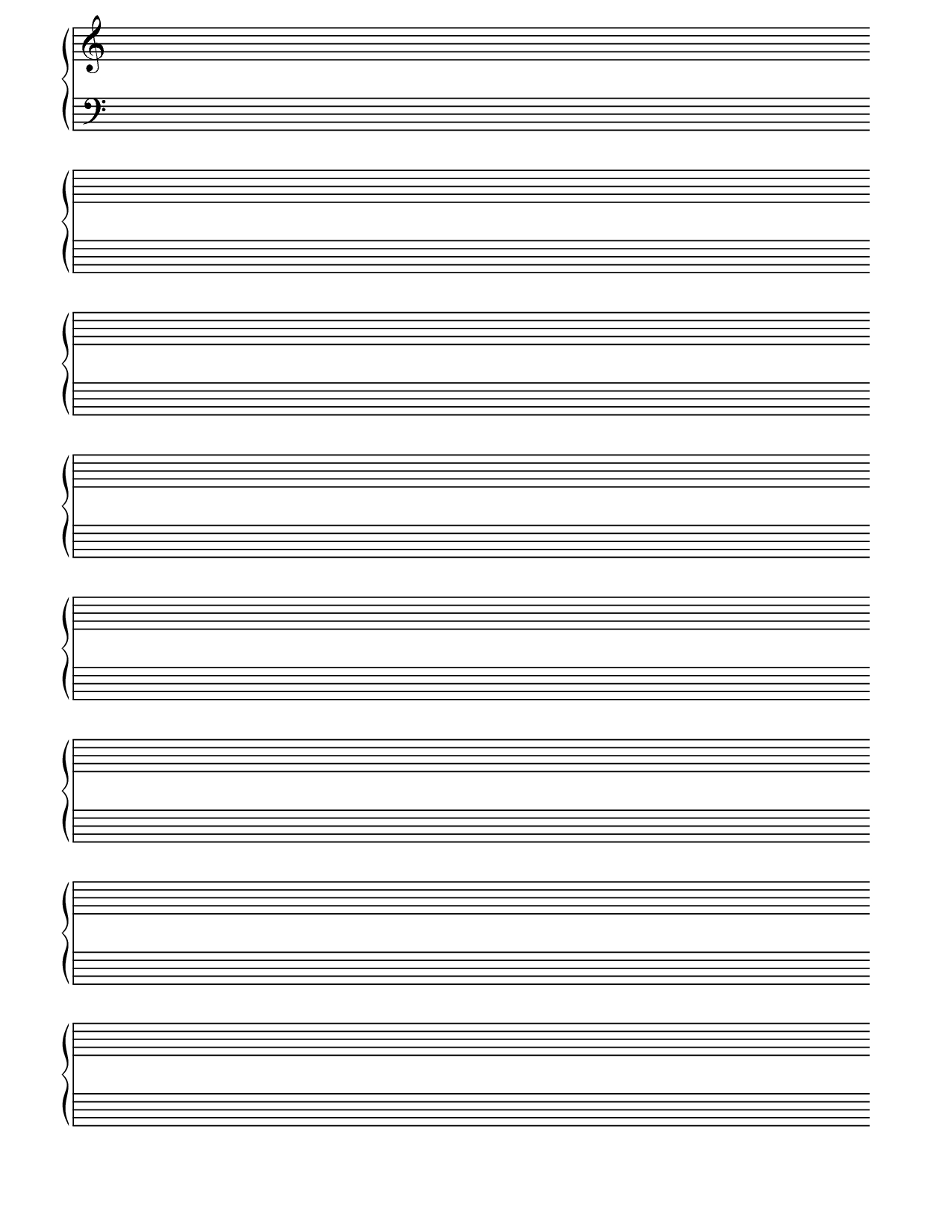 Staff Paper Blank Sheet Music - 10 Free Pdf Printables | Printablee with Free Blank Printable Sheet Music For Piano