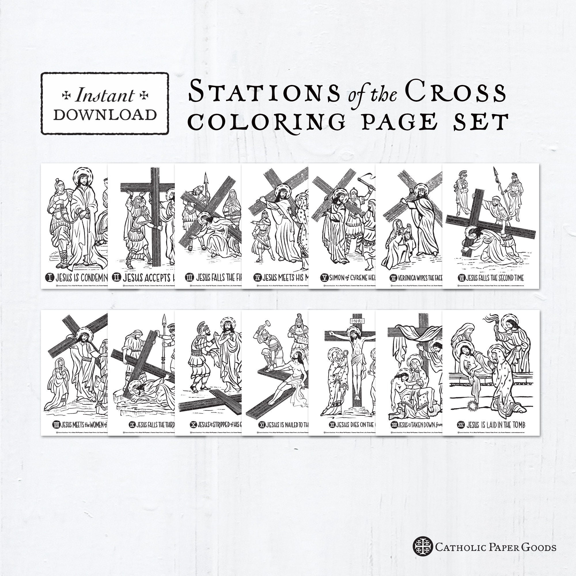 Stations Of The Cross Coloring Pages, 14 Catholic Lent Coloring pertaining to Station of the Cross Printable