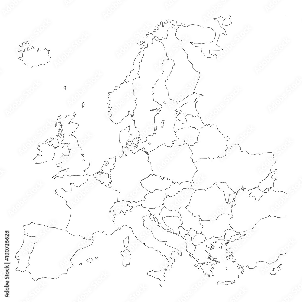 Stock-Vektorgrafik „Blank Outline Map Of Europe“ | Adobe Stock with regard to Printable Blank Map of Europe