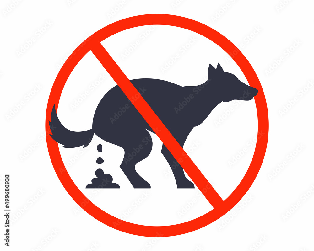 Stock-Vektorgrafik „No Dog Walking Sign. Forbidden Dog Pooping throughout No Dog Poop Sign Printable