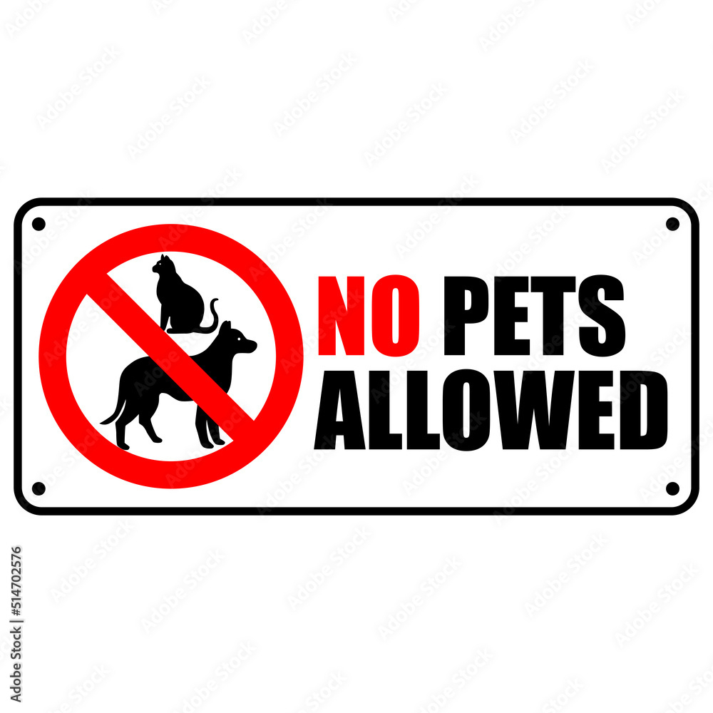 Stock-Vektorgrafik „No Pets Allowed Sign With Warning Text And with No Pets Allowed Sign Printable