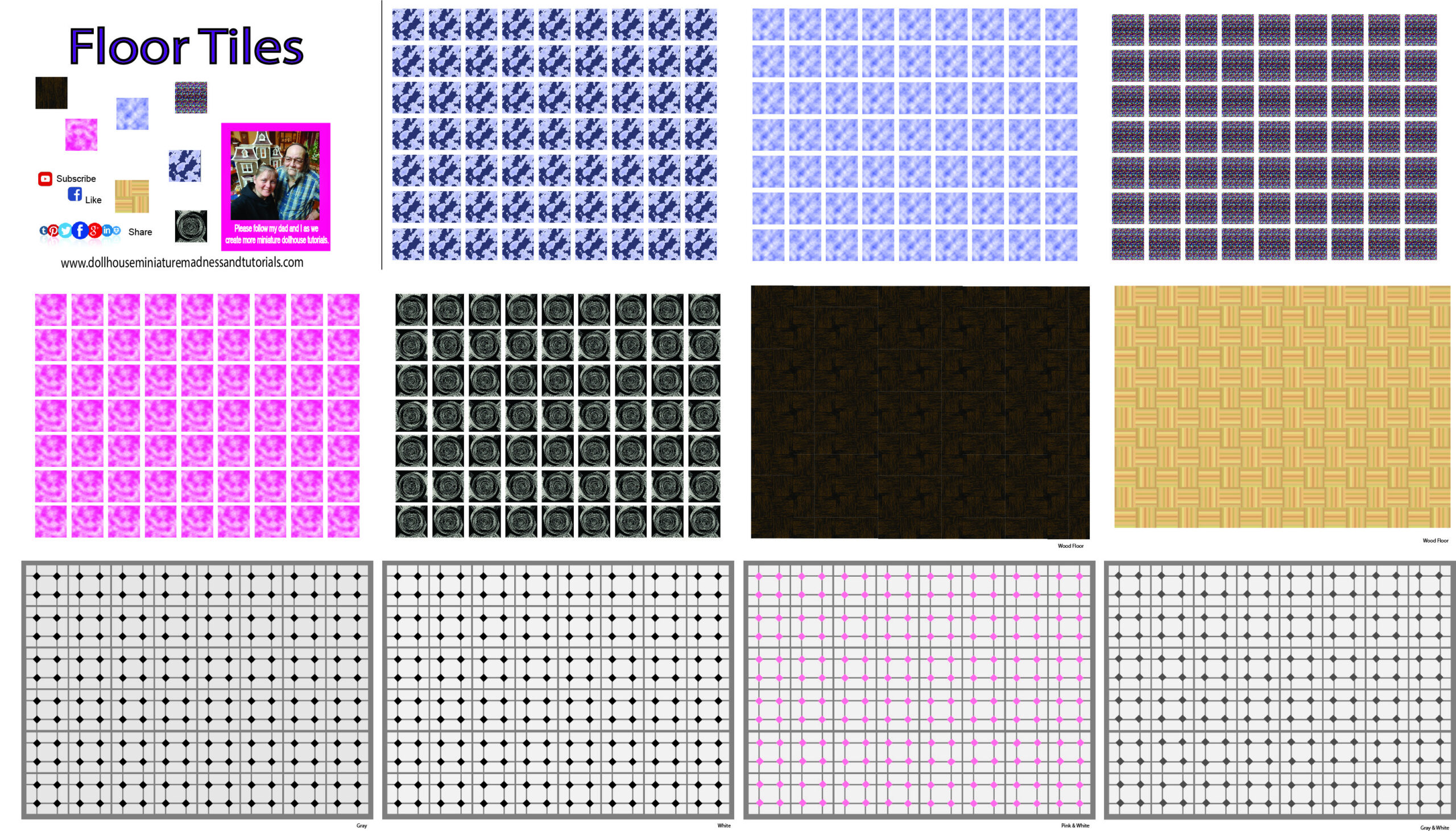 Templates-Floor &amp;amp; Wall - Dollhouse Miniature Madness And Tutorials with regard to Dolls House Flooring Free Printables