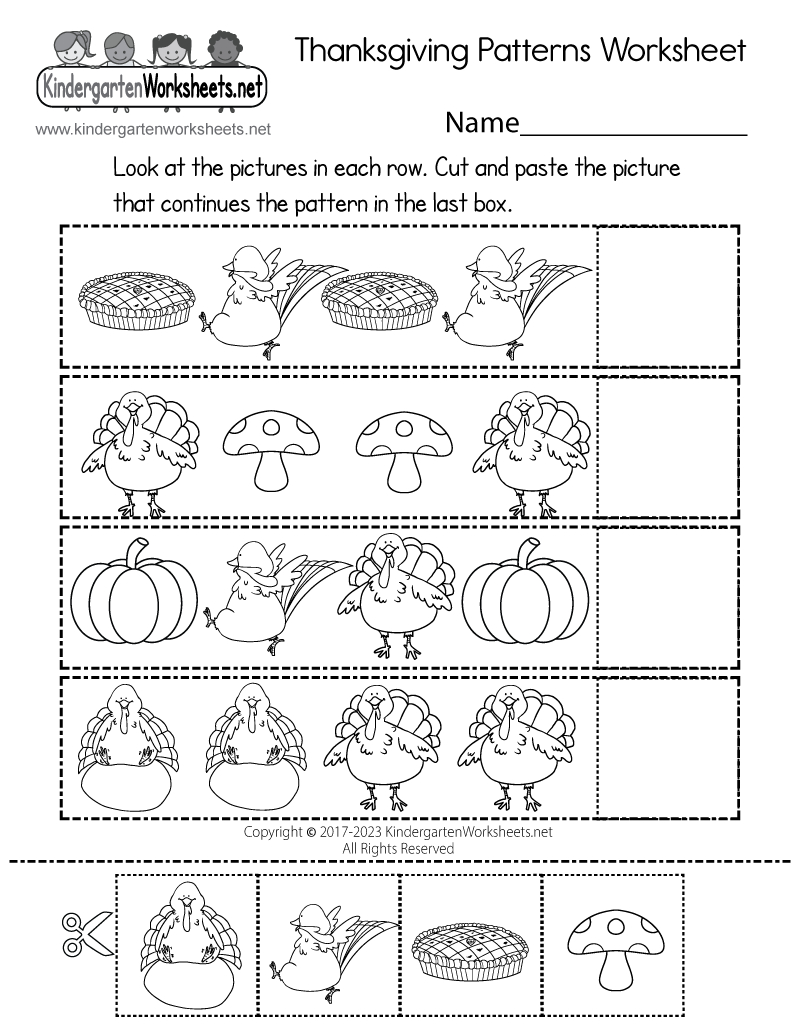 Thanksgiving Patterns Worksheet - Free Printable, Digital, &amp;amp; Pdf throughout Free Printables For Thanksgiving Worksheets