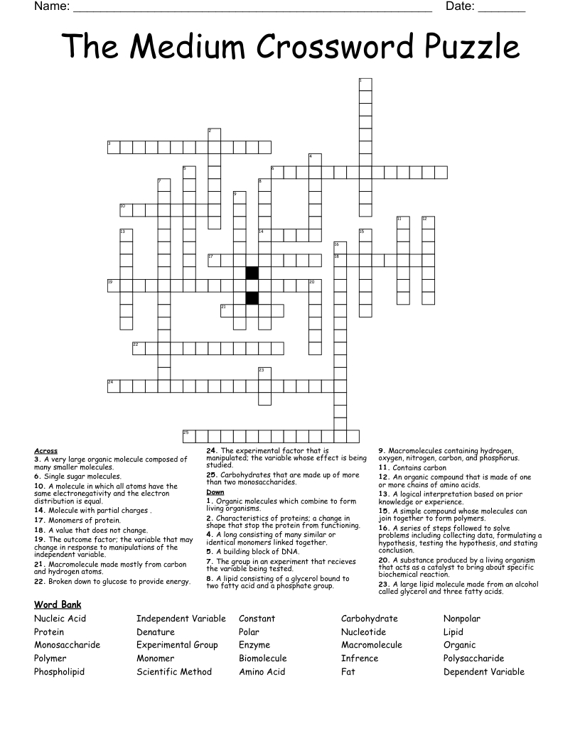 The Medium Crossword Puzzle - Wordmint regarding Medium Difficulty Crossword Puzzles Printable