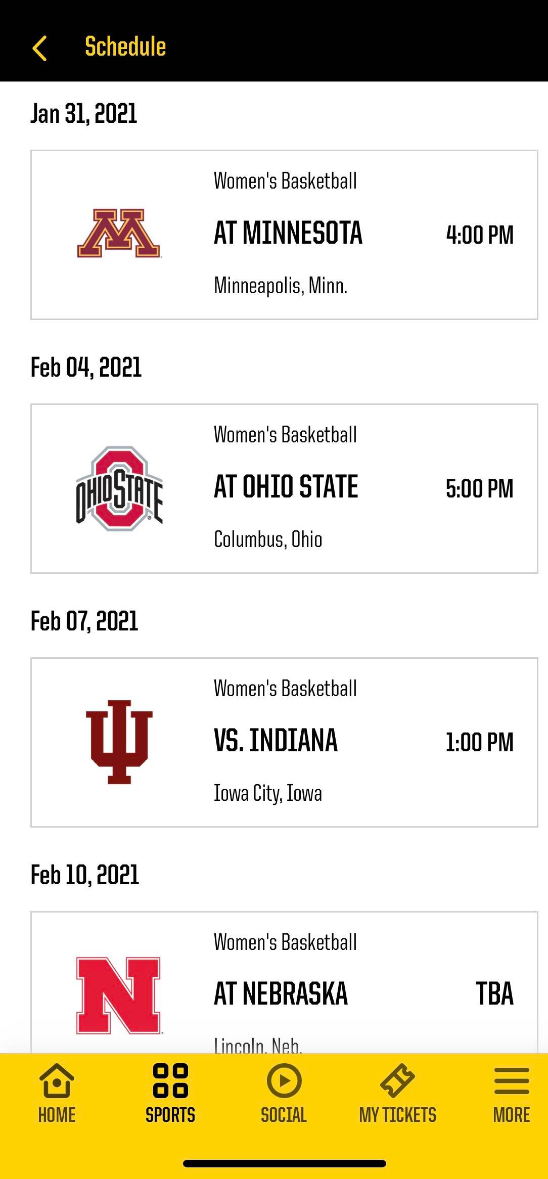 The Official App Of The Iowa Hawkeyes - Iowa Hawkeyes Athletics within Iowa Hawkeye Basketball Schedule Printable