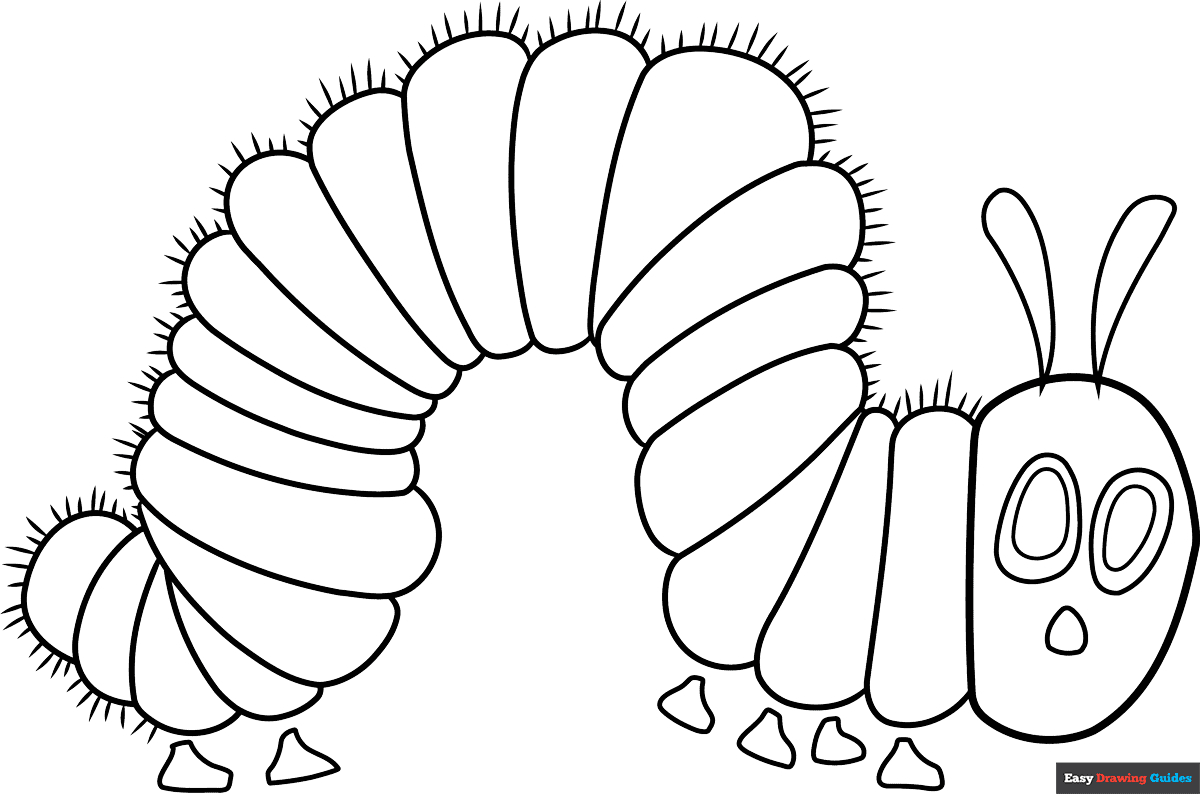The Very Hungry Caterpillar Coloring Page | Easy Drawing Guides with The Very Hungry Caterpillar Printables