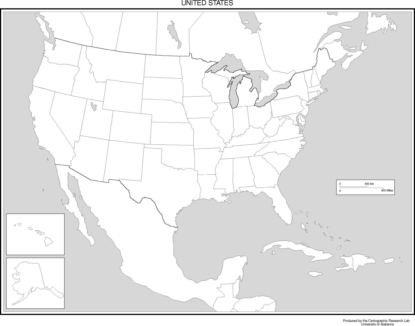 United States Blank Map in Map Of United States Outline Printable