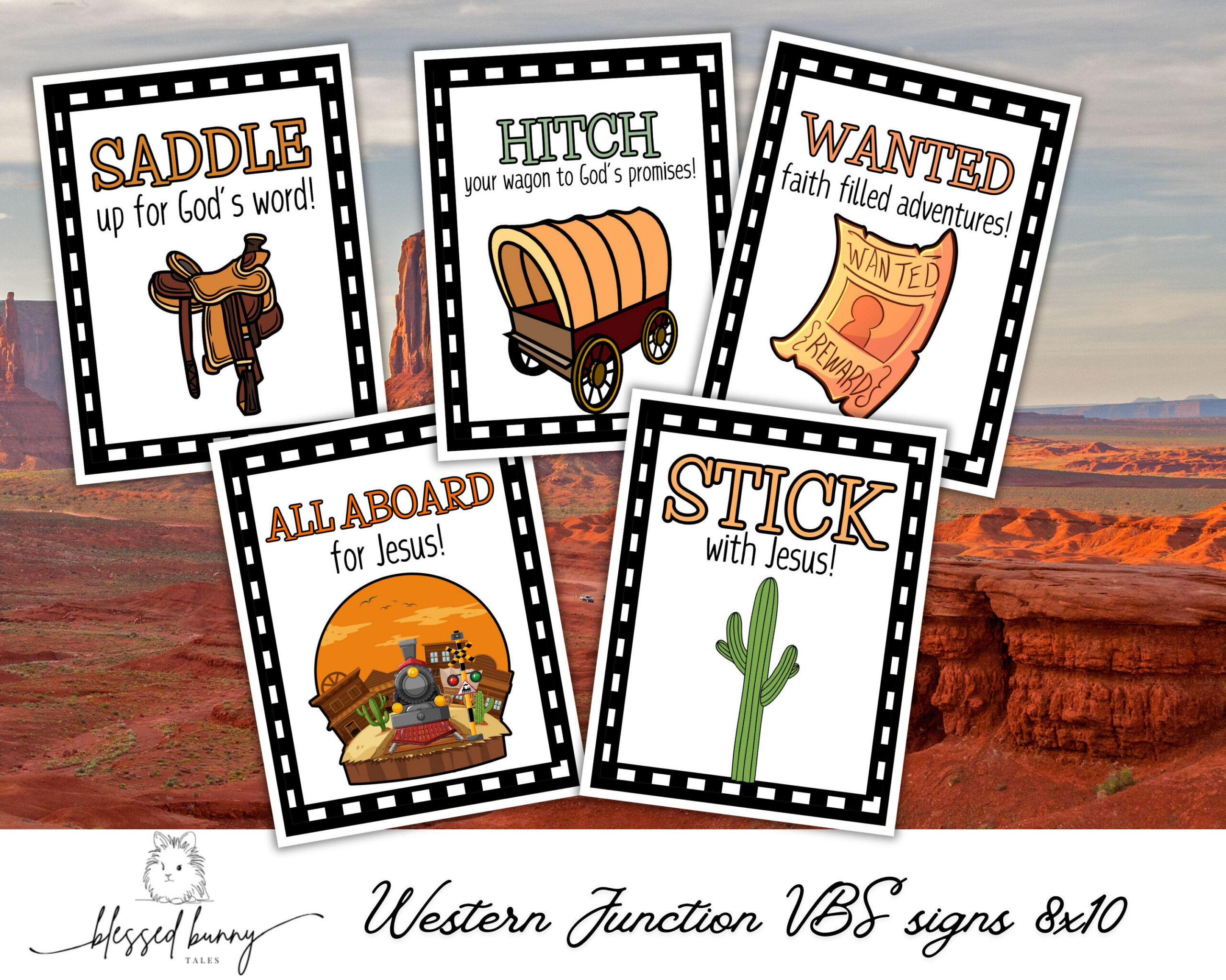Western Vbs Signs: Printable Faith-Based Decor (Digital Download with Wonder Junction Vbs Decorations Printable
