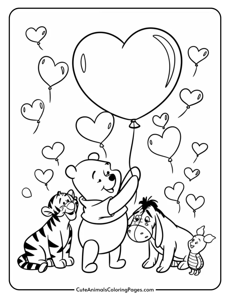 Winnie The Pooh Valentines Day Coloring Pages (8 Free Printables for Free Printable Winnie The Pooh Printables
