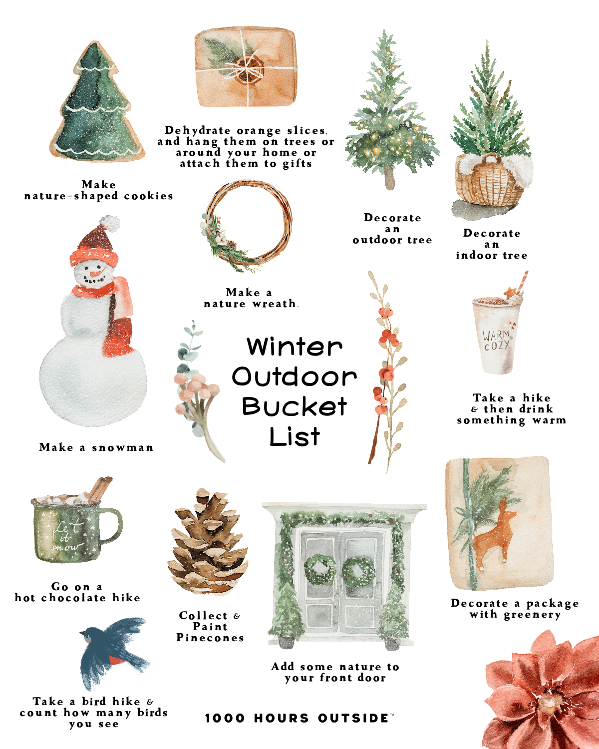 Winter Outdoor Bucket List - Free Printable — 1000 Hours Outside for 1000 Hours Outside Printable Free Download