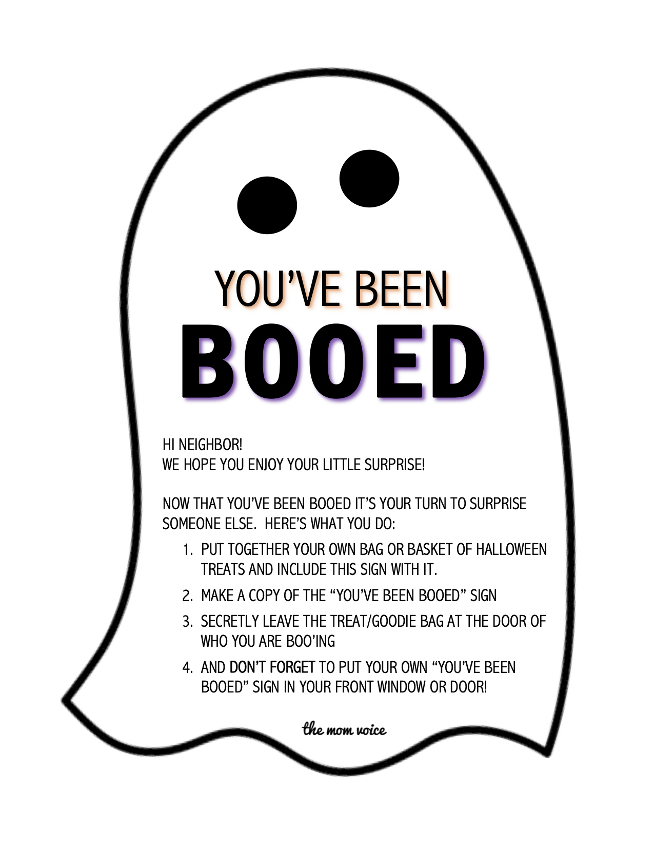 You&amp;#039;Ve Been Booed Free Download | The Mom Voice inside You Ve Been Booed Free Printables