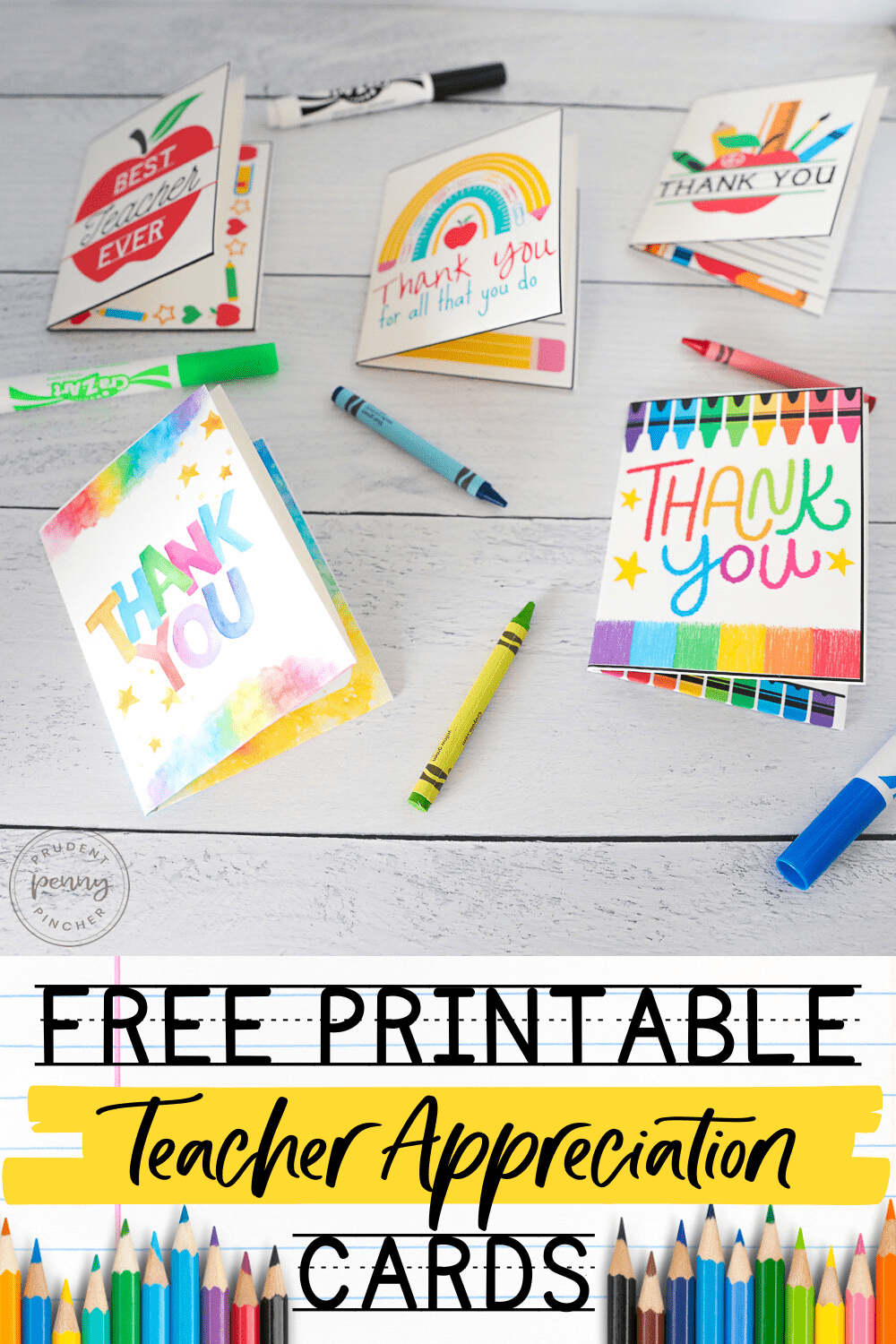 10 Free Teacher Appreciation Card Printables - Prudent Penny Pincher within Free Printable Thank You Cards For Teachers