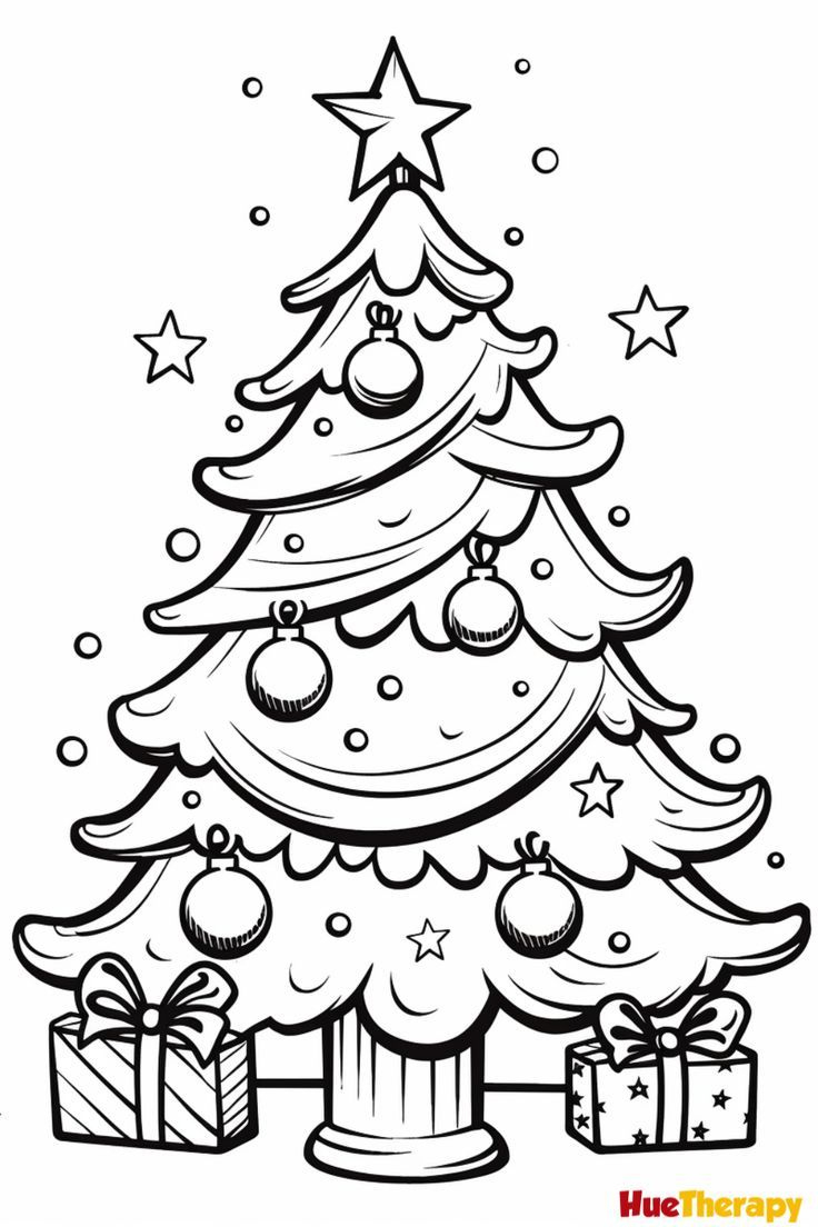 13 Free Printable Christmas Tree Coloring Pages with Christmas Printable Pictures