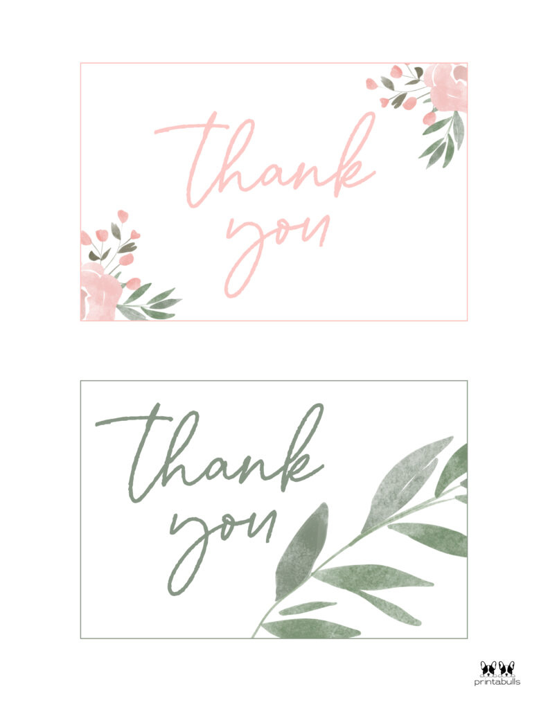 150+ Printable Thank You Cards - Free | Printabulls within Multiple Thank You Cards Printable