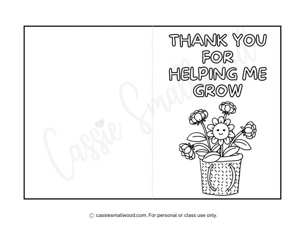 22 Cute Teacher Appreciation Coloring Pages (And Cards!) - Cassie in Free Printable Coloring Thank You Cards