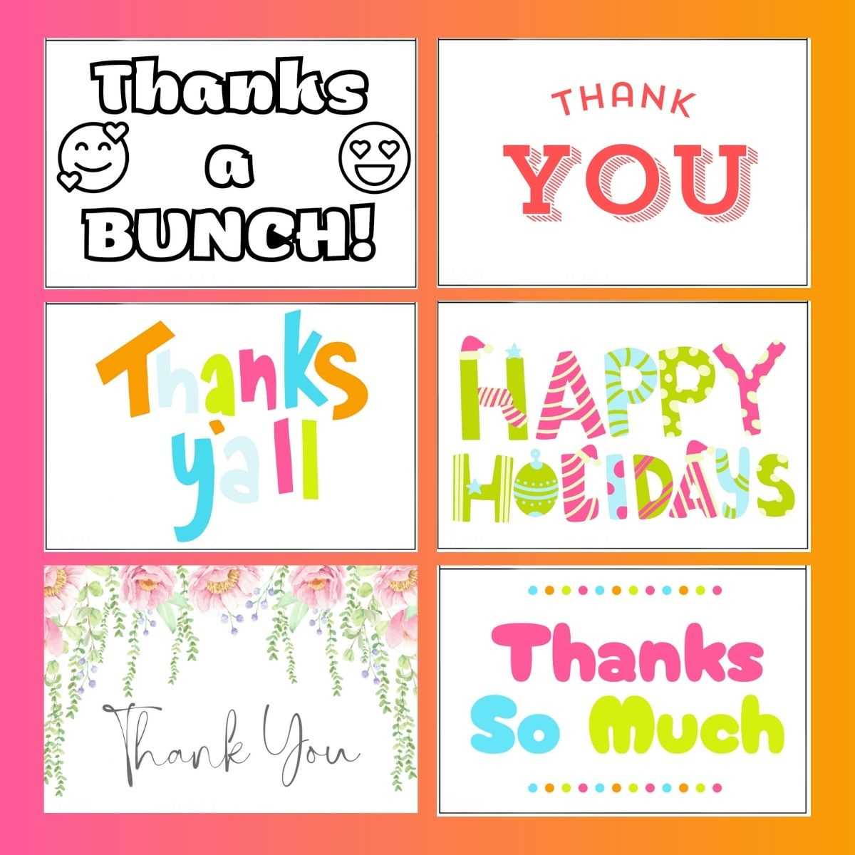 24 Free Printable Thank You Cards | Lamberts Lately in Free Printable Thank You Cards