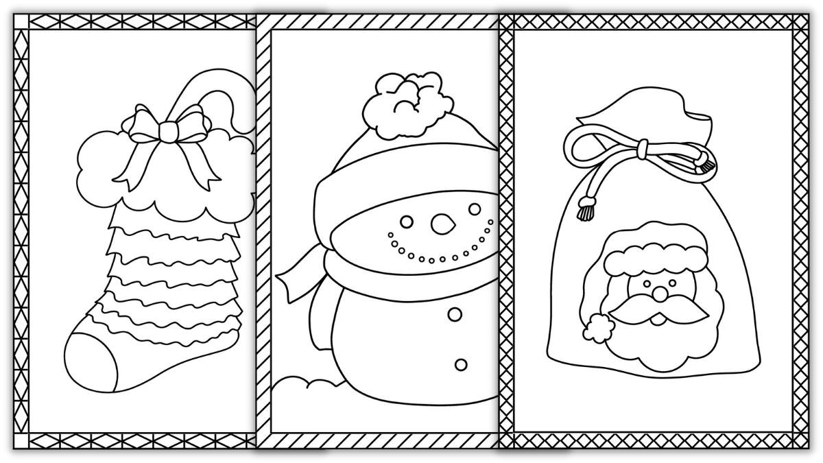 3 Cute Free Printable Holiday Cards To Color (For Kids &amp;amp; Adults for Printable Christmas Card Template For Kids