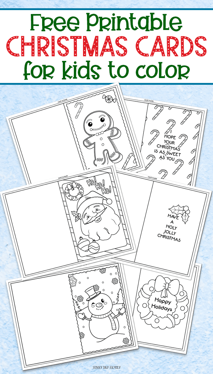 3 Free Printable Christmas Cards For Kids To Color | Sunny Day Family regarding Printable Christmas Card For Kids