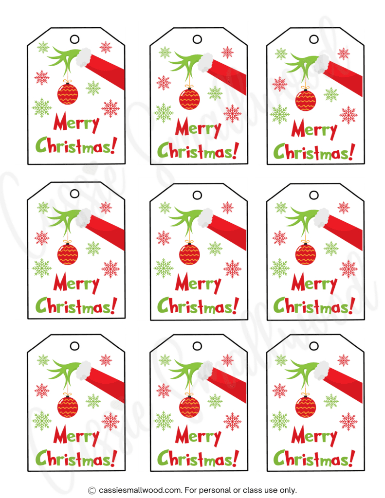 400+ Cutest Printable Christmas Tags (Free Pdf) - Cassie Smallwood intended for Free Printable Christmas Gift Tags