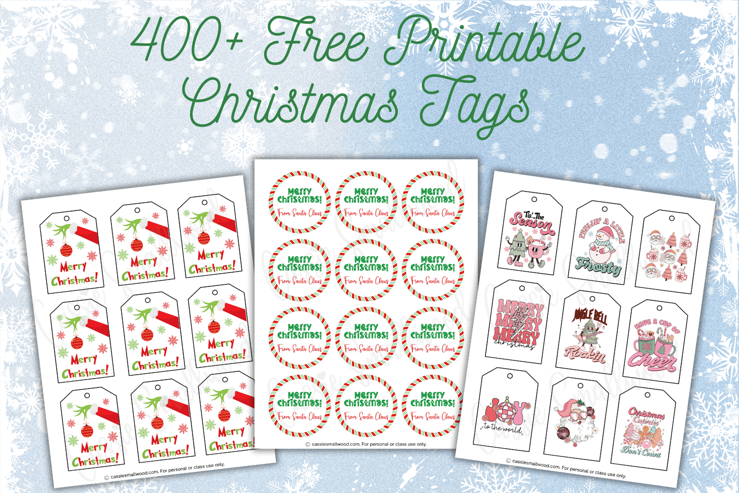 400+ Cutest Printable Christmas Tags (Free Pdf) - Cassie Smallwood with Free Printable Christmas Tags Templates Word