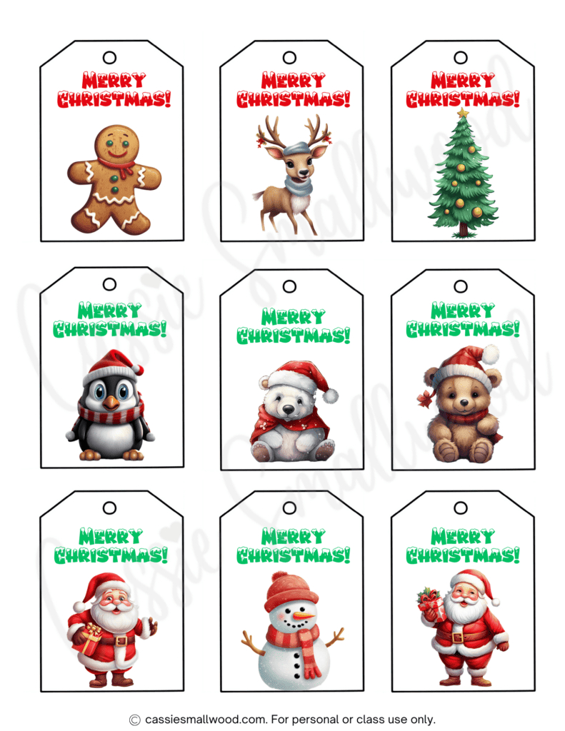 400+ Cutest Printable Christmas Tags (Free Pdf) - Cassie Smallwood within Christmas Clip Art Free Printable Gift Tags