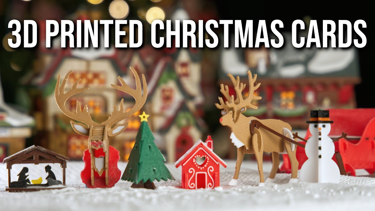 5 Multicolored 3D Printed Christmas Cards with regard to 3D Printable Christmas Card