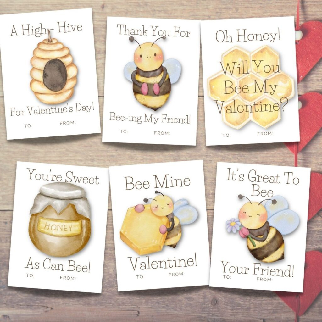 Bee My Valentine Printable - The Fifth Sparrow No More within Valentine Thank You Cards Printable