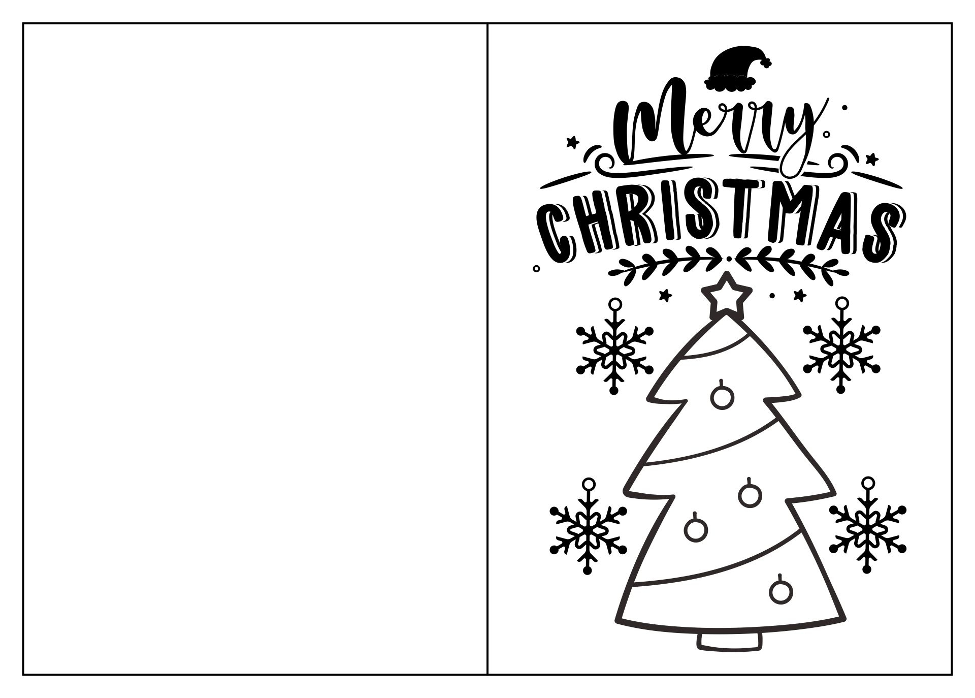 Black And White Holiday Christmas Cards - 15 Free Pdf Printables throughout Printable Christmas Card Template Black And White