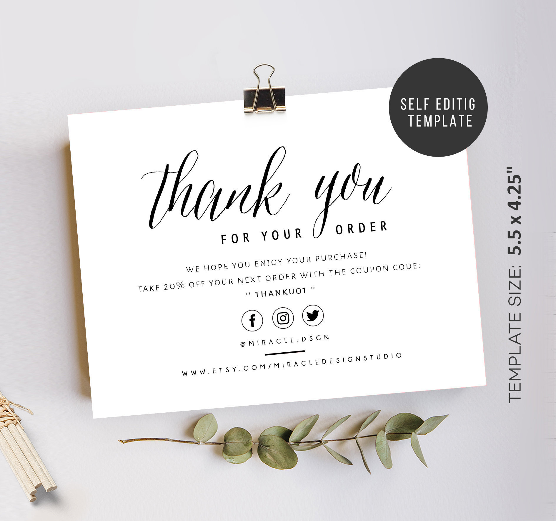 Business Thank You Insert Cards - Thank You For Your Order throughout Discount Thank You Cards Printable