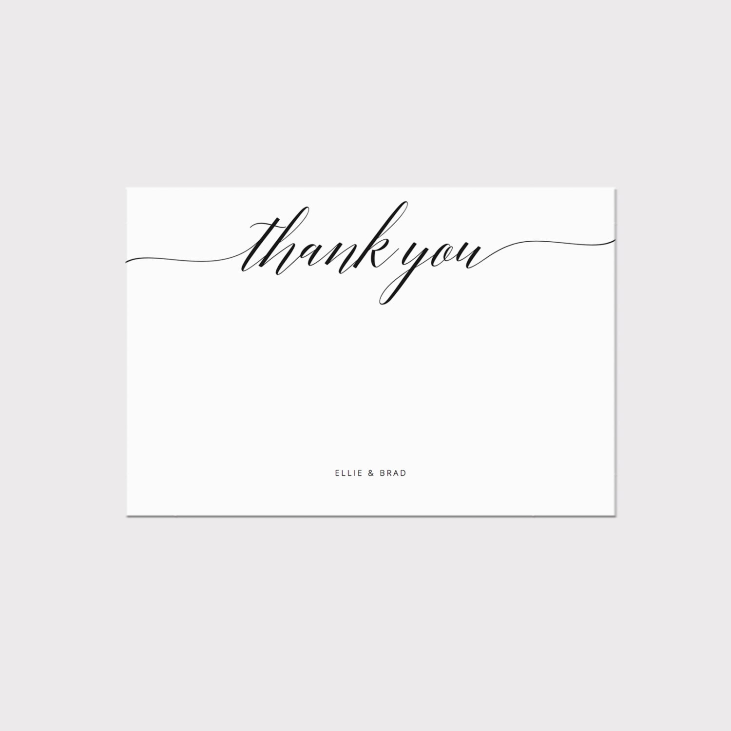 Calligraphy Thank You Card Template, Editable Wedding Stationery in Thank You Cards Template Printable