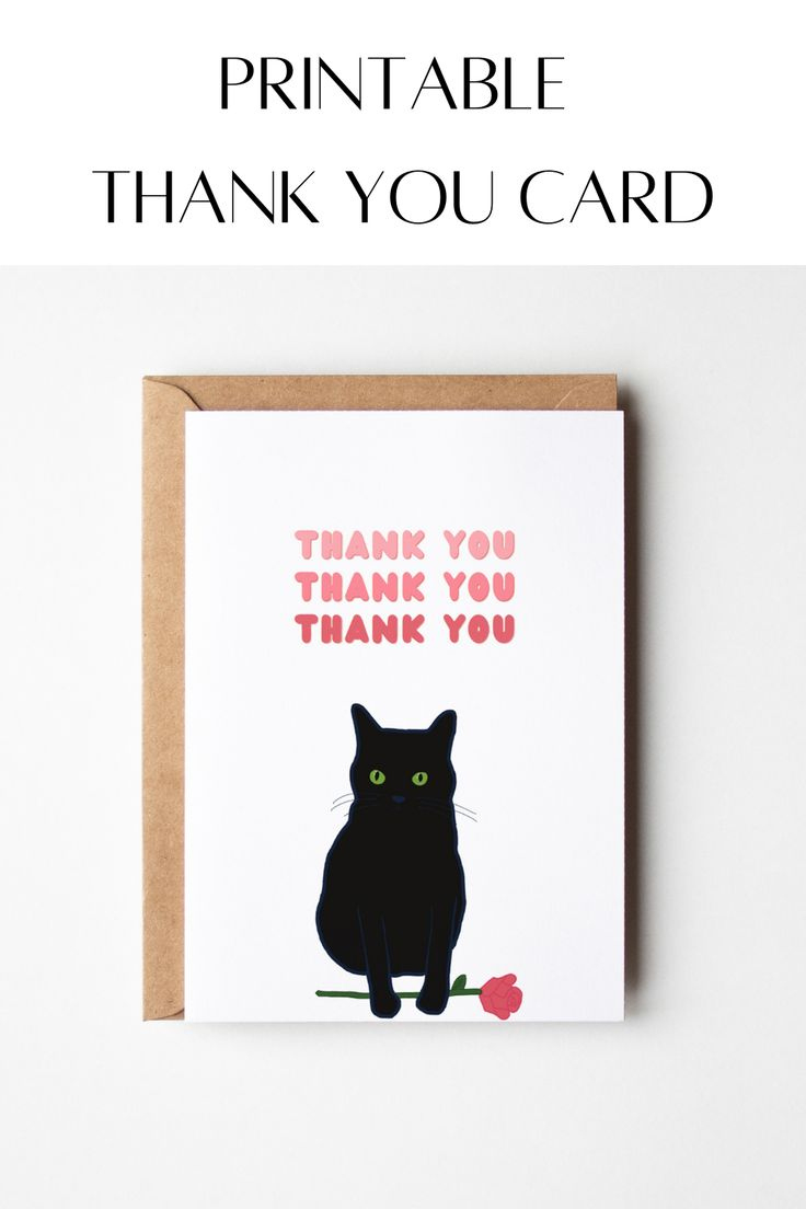 Cat Thank You Card | Funny Thank You Card | Instant Download within Funny Thank You Cards Printable Free