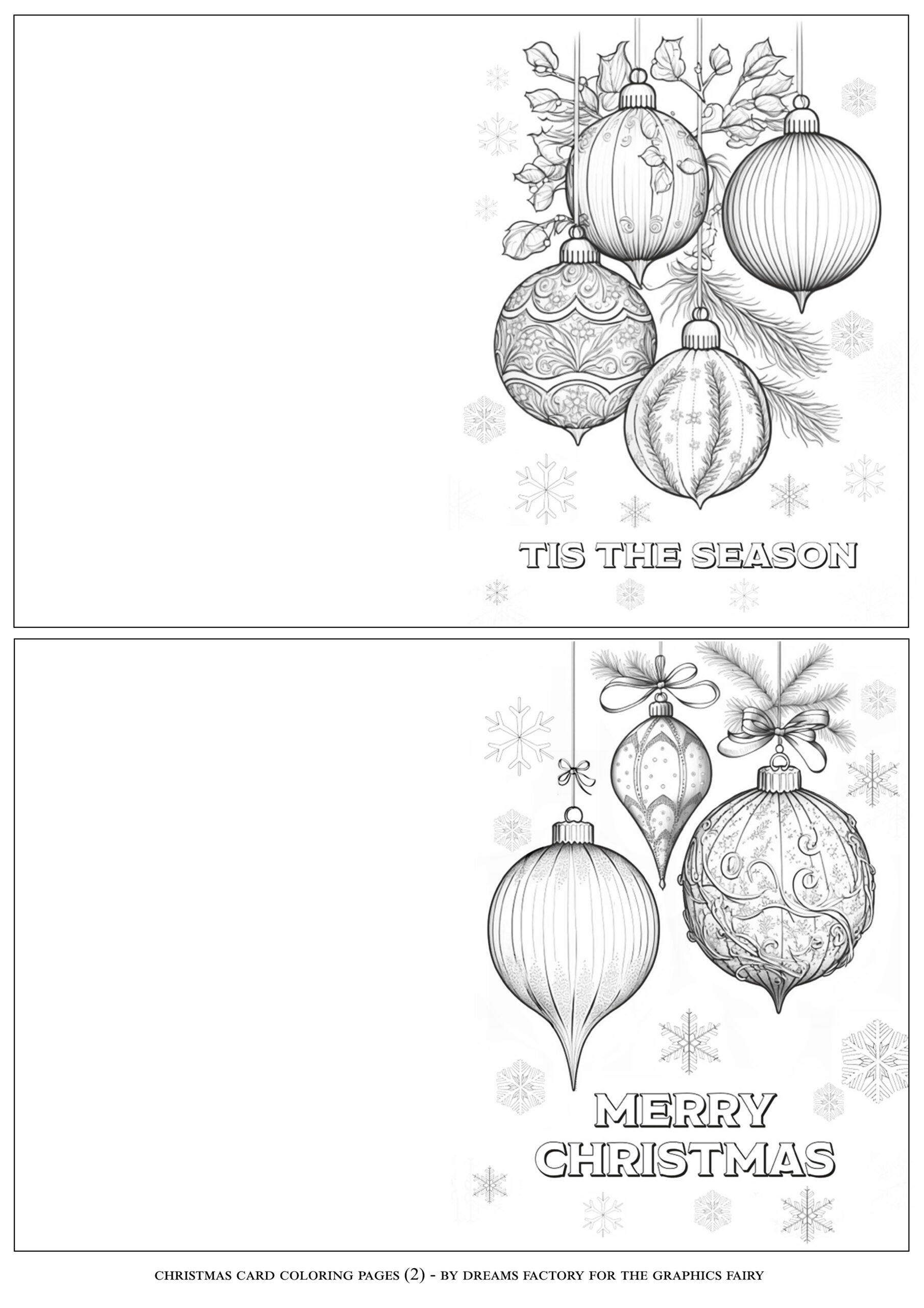Christmas Card Coloring Pages! - The Graphics Fairy inside Black and White Printable Christmas Card