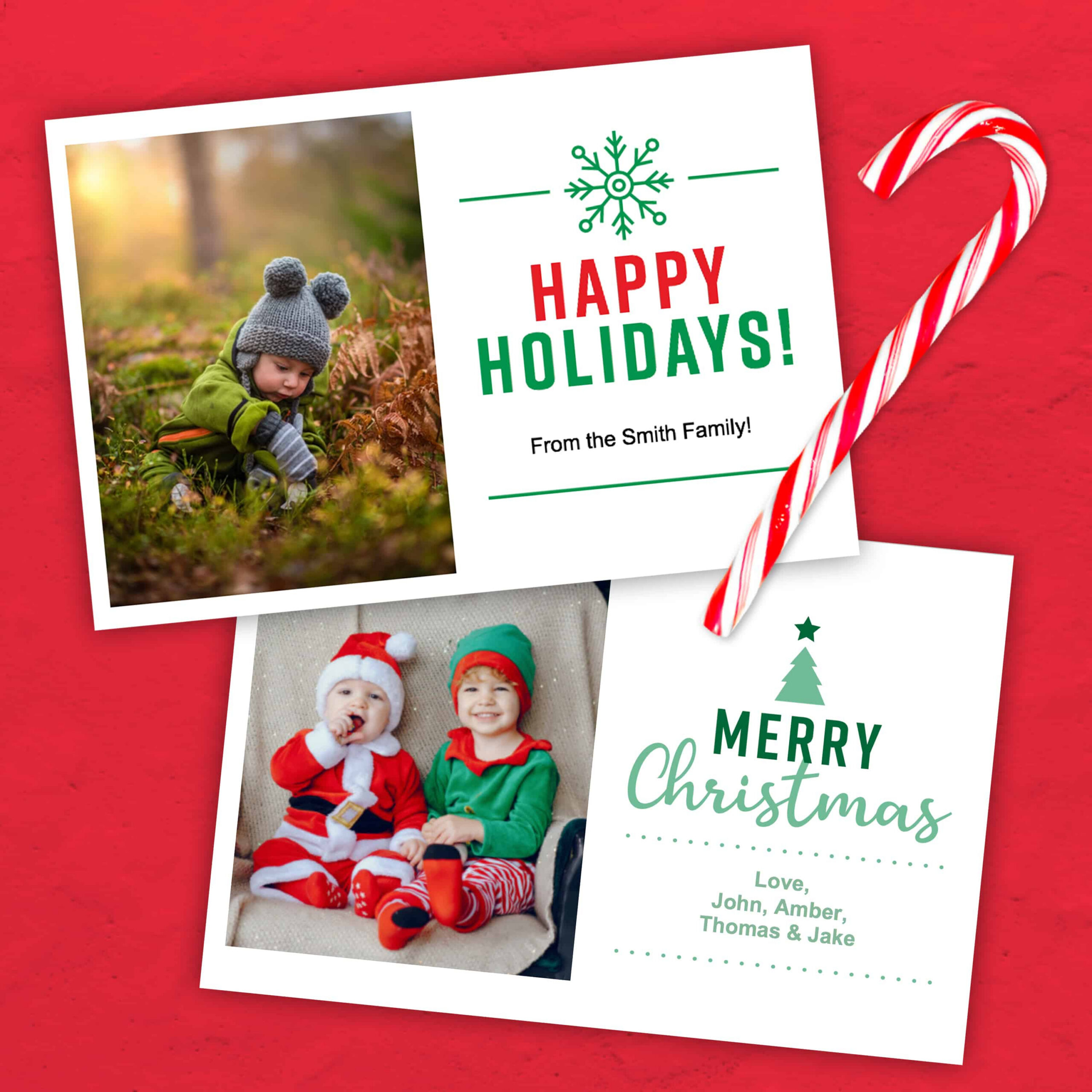 Christmas Card Template (4×6) - Free Printable Download pertaining to Printable Christmas Card with Photo
