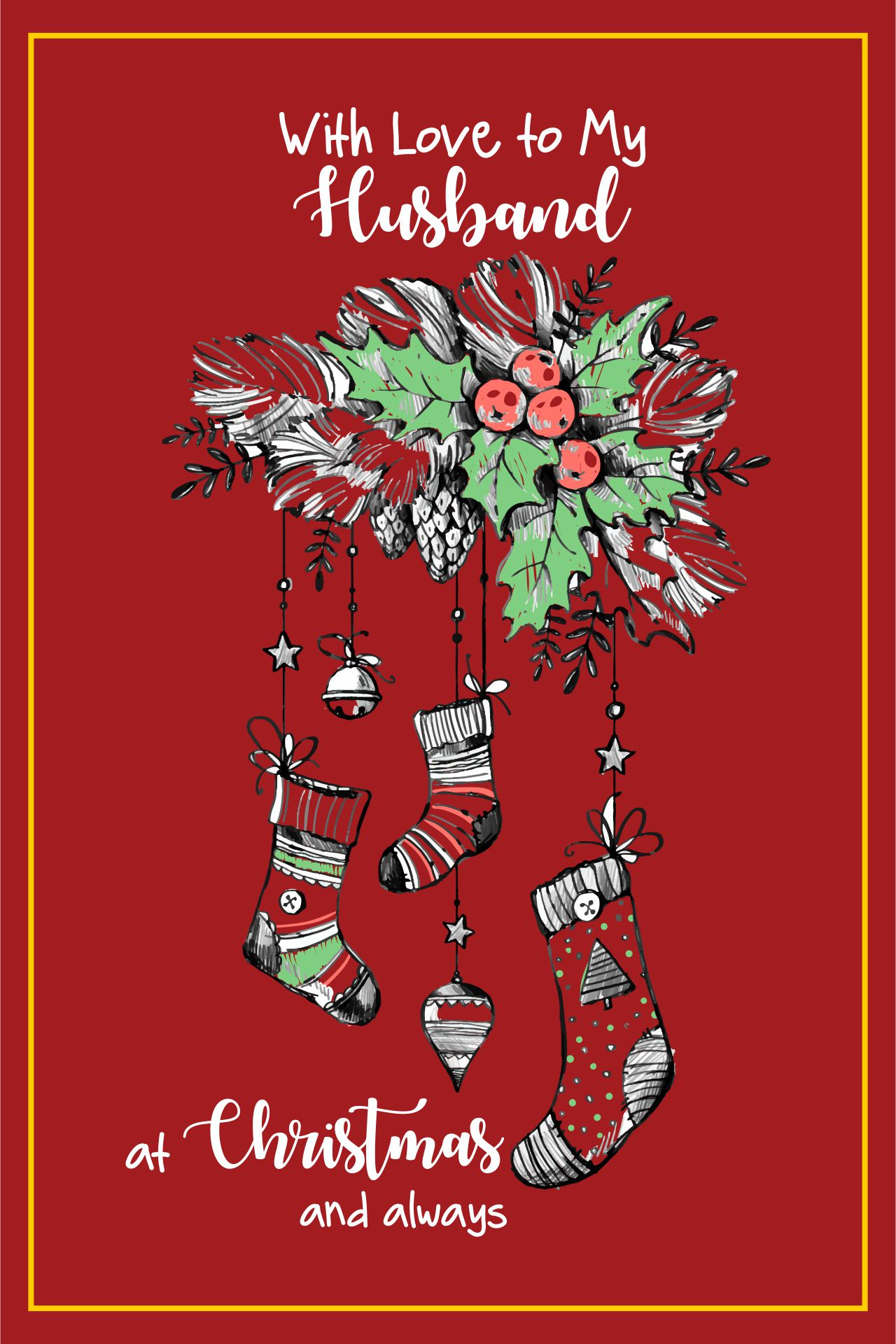 Christmas Cards For Him Romantic - 10 Free Pdf Printables | Printablee with Free Printable Christmas Card For My Husband