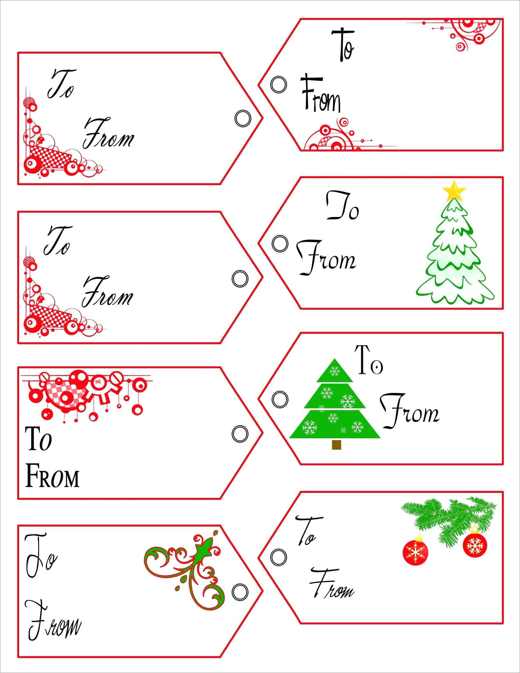 Christmas Free Printable Tags - Printable Party Favors in Free Printable Christmas Tags Template