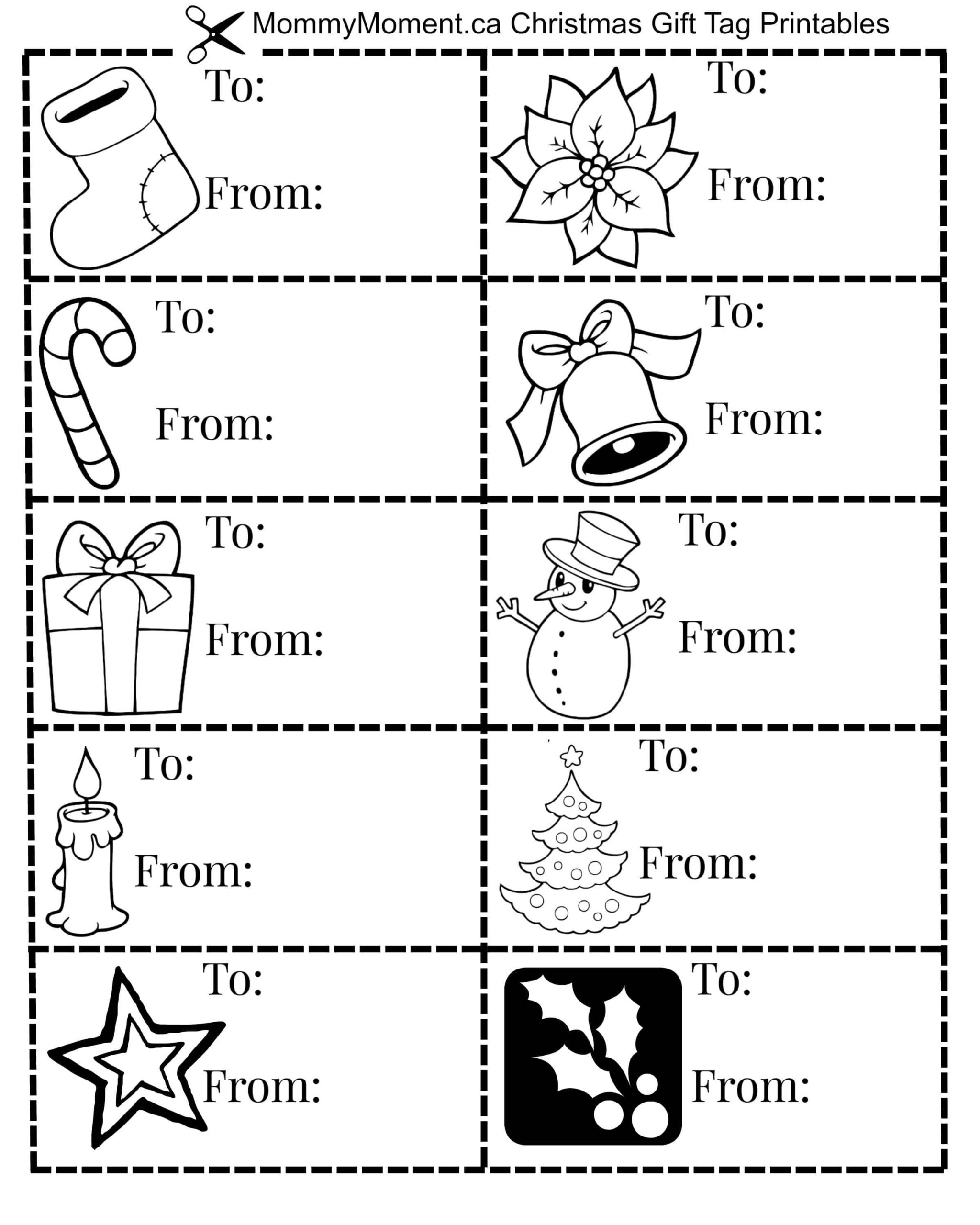 Christmas Gift Tag Printables - Mommy Moment regarding Free Printable Coloring Christmas Gift Tags