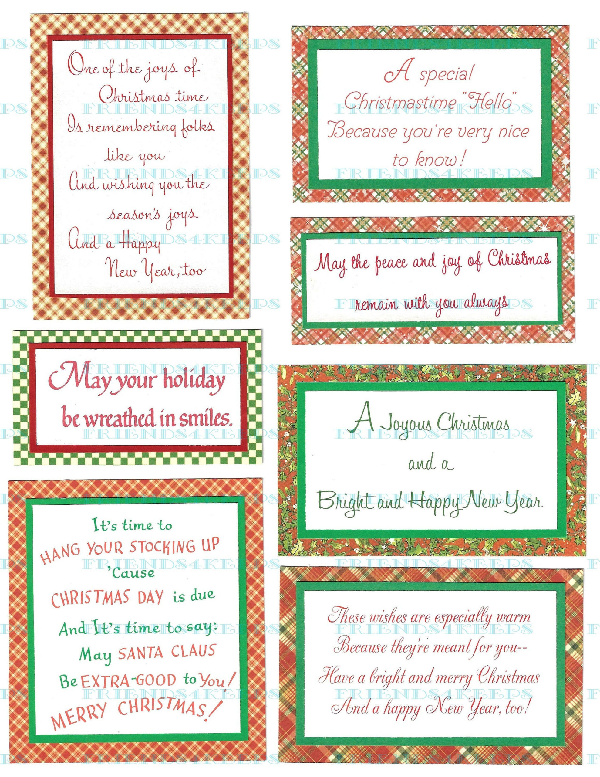 Christmas Greetings Sentiments Printable - Etsy Uk with regard to Printable Christmas Card Messages